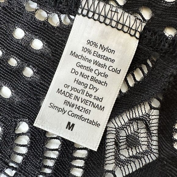 Black Lace Kimono Cardigan LuLaRoe Sz M Open Front Sheer Cover Up Boho Festival - Picture 7 of 14